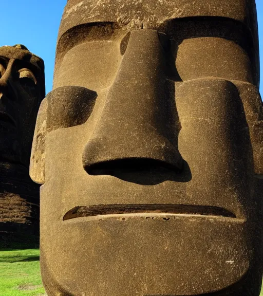 Moai statue giving a TED talk, DALL-E mini / Craiyon