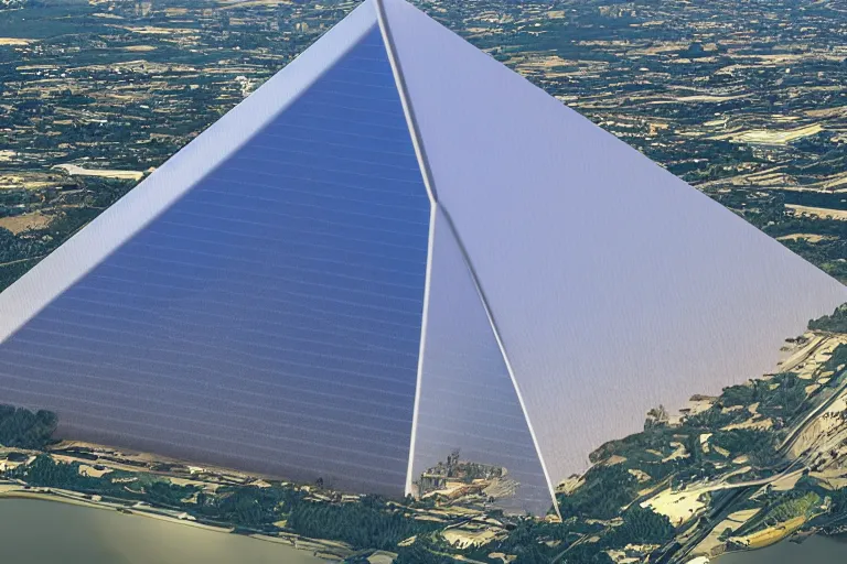 Image similar to Pyramid as a power plant, Future technology