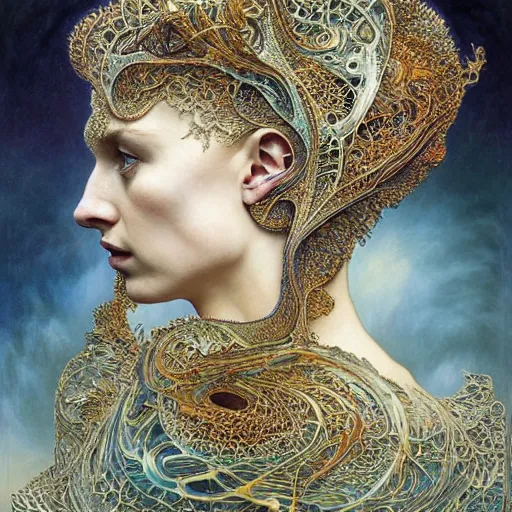 Prompt: queen of jupiter by iris van herpen!!, alphonse mucha, raymond swanland, zdzisław beksinski. highly detailed!, hyper - real, beautiful!