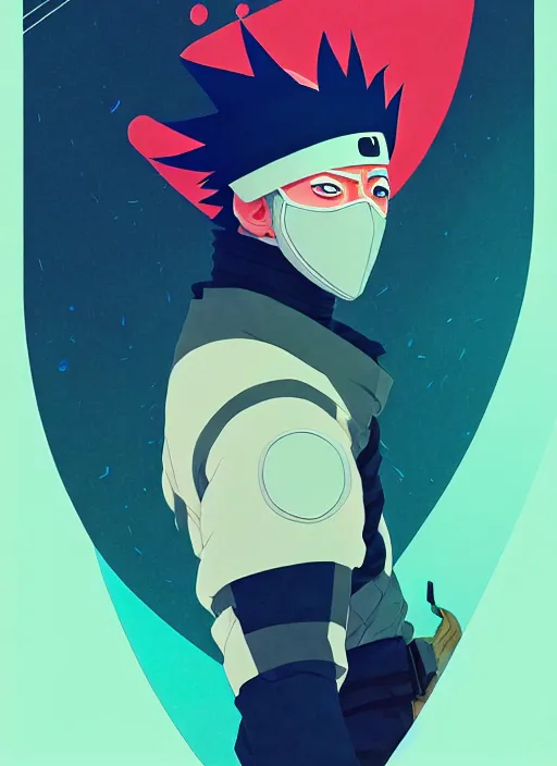 Prompt: portrait of kakashi, artstation winner by victo ngai, kilian eng and by jake parker, by conrad roset, swirly vibrant color lines, winning award masterpiece, fantastically gaudy, aesthetic, octane render, 8 k, hd resolution