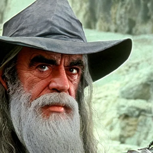 Image similar to A still of Sean Connery as Gandalf. Extremely detailed. Beautiful. 4K. Award winning.