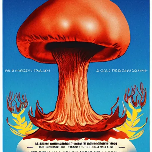 Image similar to poster for a film on magic mushrooms