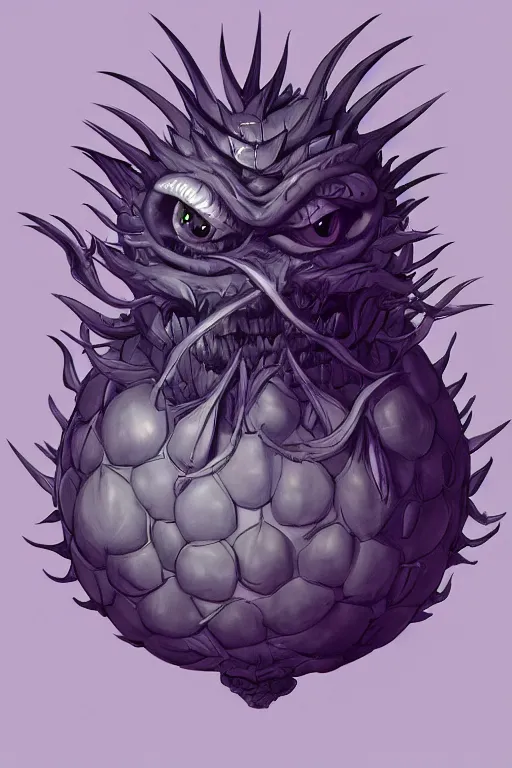 Image similar to a humanoid figure artichoke monster with large sphere eyes and a voracious mouth, highly detailed, digital art, sharp focus, trending on art station, plant, anime art style