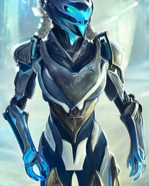 Image similar to perfect aidra fox, warframe armor, beautiful, dreamy, pretty face, blue eyes, portrait, bright light, scifi, utopian architecture in the background, laboratory, ultra realistic, intricate, glow, cinematic, extreme details, focused, masterpiece, art by seunghee lee, blair armitage