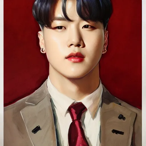 Image similar to bts jimin, art by J. C. Leyendecker