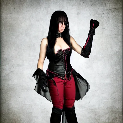 Image similar to full body photo of a female vampire warrior