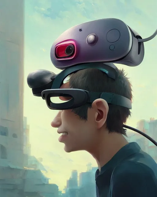 Prompt: a mouse wearing a VR headset on his head. By Makoto Shinkai, Stanley Artgerm Lau, WLOP, Rossdraws, James Jean, Andrei Riabovitchev, Marc Simonetti, krenz cushart, Sakimichan, trending on ArtStation, digital art.