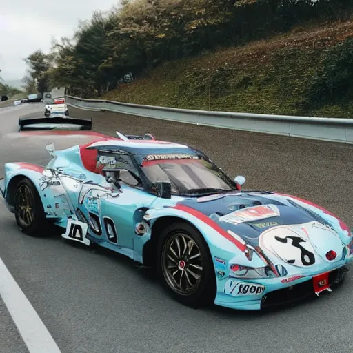 Image similar to Japanese race car on a rural highway