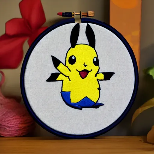 Image similar to an embroidery Pikachu