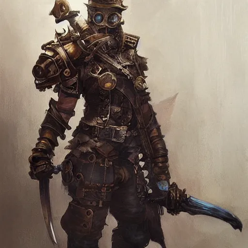 Image similar to steampunk rat warrior, by ruan jia