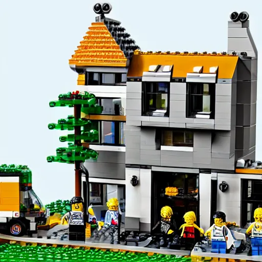 Image similar to lego set product photography fbi raid on a florida mansion