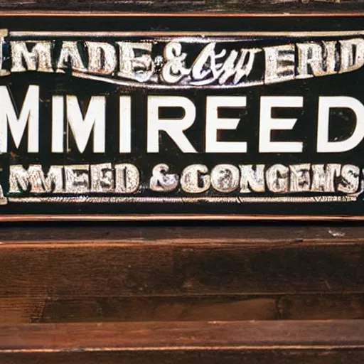 Prompt: Mead and daughters mercantile sign