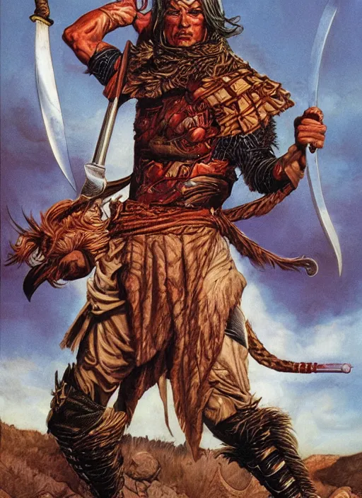 Image similar to a warrior by clyde caldwell