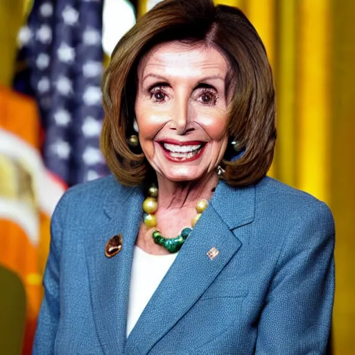 Prompt: nancy pelosi with a haircut that is illegal