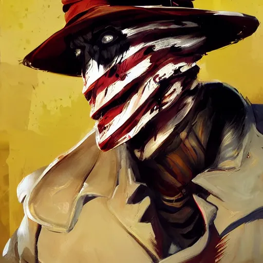 Image similar to greg manchess portrait painting of partially armored freddy krueger as overwatch character, medium shot, asymmetrical, profile picture, organic painting, sunny day, matte painting, bold shapes, hard edges, street art, trending on artstation, by huang guangjian and gil elvgren and sachin teng