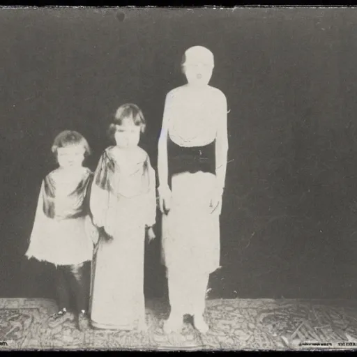 Prompt: creepy family, 1 9 2 0's photography
