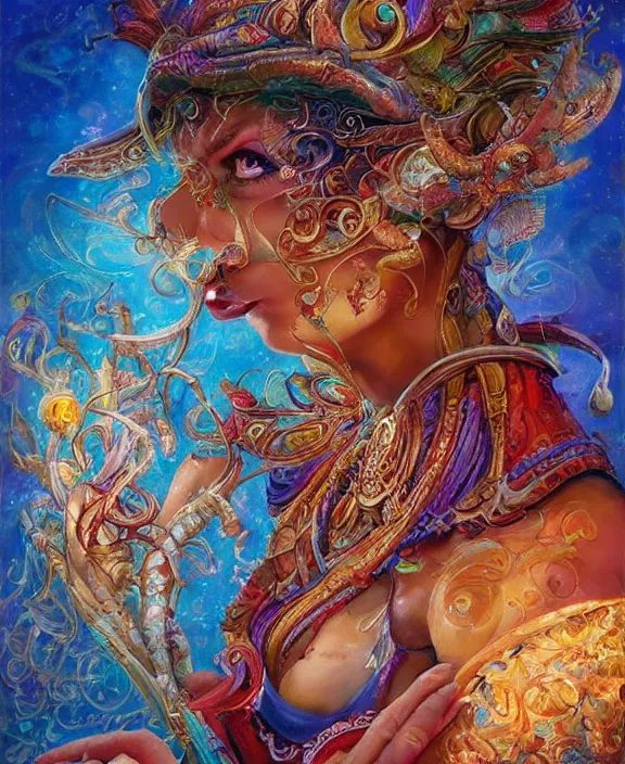 Image similar to portrait of eugene krabs, magic realism, art by josephine wall, art by huang guangjian, art by viktoria gavrilenko, art by amanda sage, trending on artstation