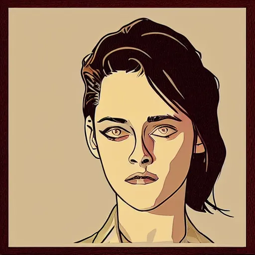 Image similar to “ kristen stewart retro minimalist portrait by jean giraud, moebius starwatcher comic, 8 k ”