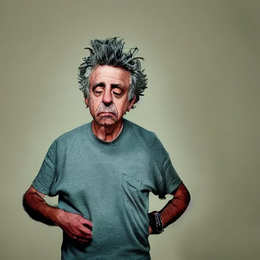 Prompt: Candid portrait photograph of Rick Sanchez, taken by Annie Leibovitz