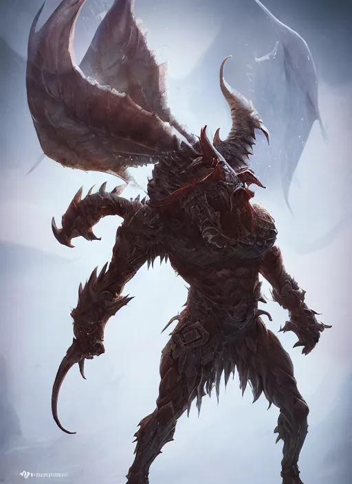 Image similar to а fantasy Proto-Slavic mythology, demon creatures inspired blizzard games, full body, detailed and realistic, 4k, top-artstation, octane render