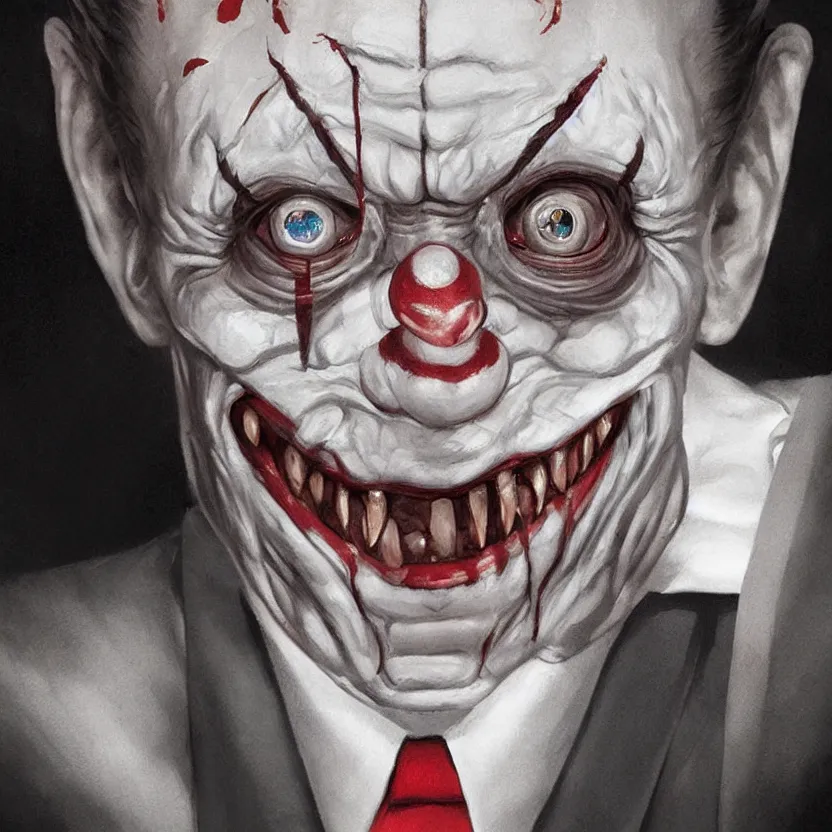 Prompt: hyperrealistic portait of Gerald Gallego as a killer clown from outer space, trending on artstation, portrait, sharp focus, illustration, art by artgerm and greg rutkowski and magali villeneuve