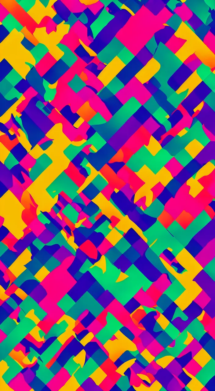 prompthunt: beautiful minimalist abstract hd phone wallpaper, cyberpunk  color palette, geometric, trending on behance