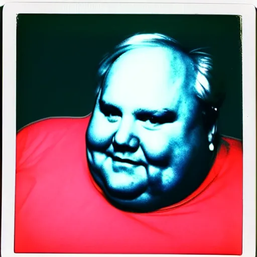 Prompt: color polaroid portrait of a fat man by andy warhol. photography, instant photography, color accurate