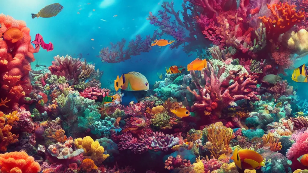 Underwater Coral Fish Aquatic Scene UNIVERSAL Laptop Skin, MacBook