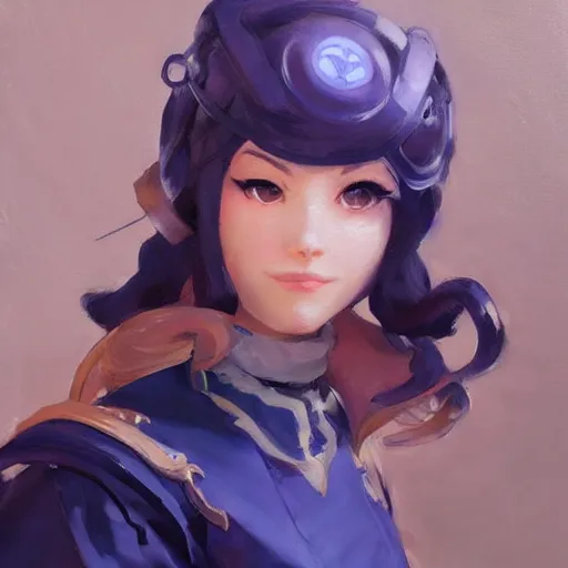 Image similar to greg manchess portrait painting of violet evergarden as overwatch character, totally whack, medium shot, asymmetrical, profile picture, organic painting, sunny day, matte painting, bold shapes, hard edges, street art, trending on artstation, by huang guangjian and gil elvgren and sachin teng