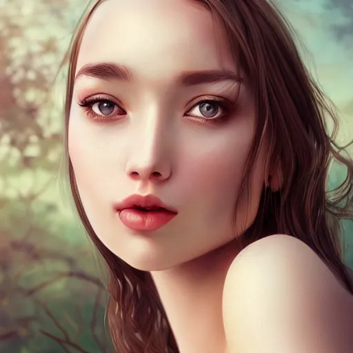 Image similar to a bored gorgeous female, photo, professionally retouched, soft lighting, wearing sundress, illuminated by moonlight, realistic, smooth face, goddess, luscious lips, perfect eyes, wide angle, sharp focus on eyes, 8 k high definition, insanely detailed, intricate, elegant, art by artgerm and wlop