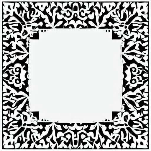 Image similar to a square vector art panel for cnc plasma, laser, simple geometric floral design pattern