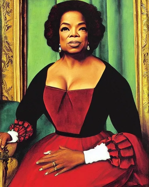 Prompt: Oprah in modern times, painting by Hans Holbein