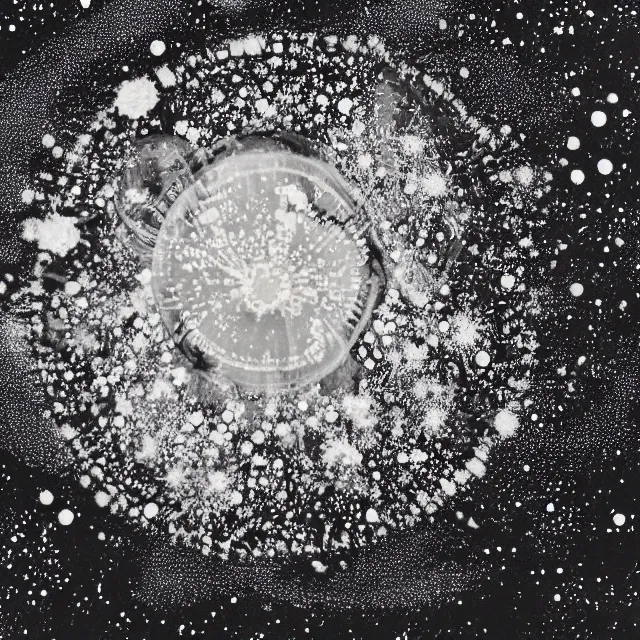 Prompt: photography of a centaur constellation made of bacteria in a petri dish, mitose, studio backgrund