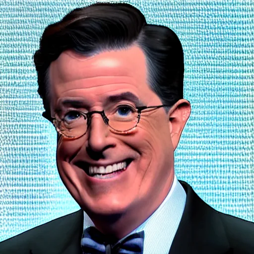 Prompt: stephen colbert with a frozen frosted beard