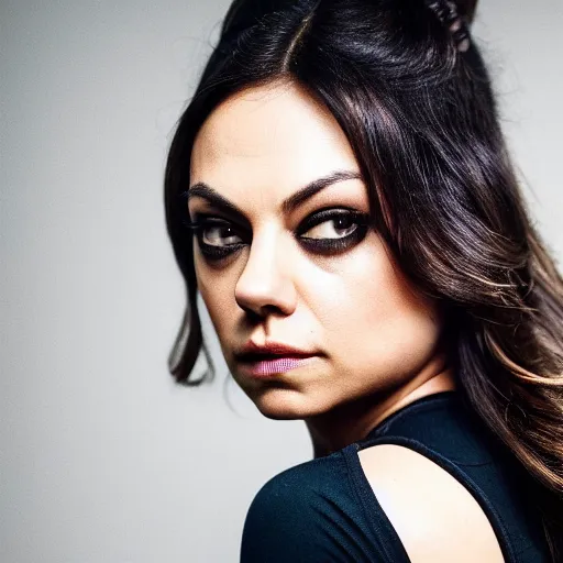 Image similar to Mila Kunis as Catwoman, XF IQ4, 150MP, 50mm, F1.4, ISO 200, 1/160s, natural light, photoshopped, lightroom, photolab