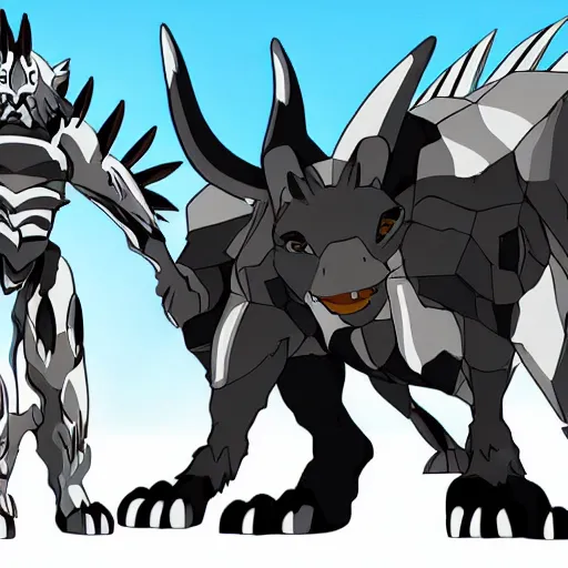 Image similar to zoids beast inspired by an african wild dog, anime, by studio trigger