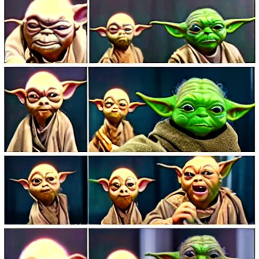 Prompt: funny yoda faces
