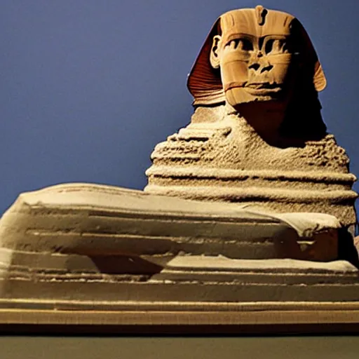 Image similar to the sphinx in a stopmotion set