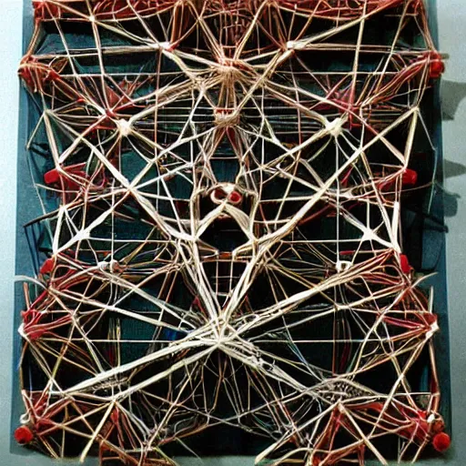 Prompt: by buckminster fuller, by bernardo bellotto ornate voxel art. a beautiful kinetic sculpture. it turned out that some crooked things looked even worse when straightened. some tangled knots only made sense once unraveled.