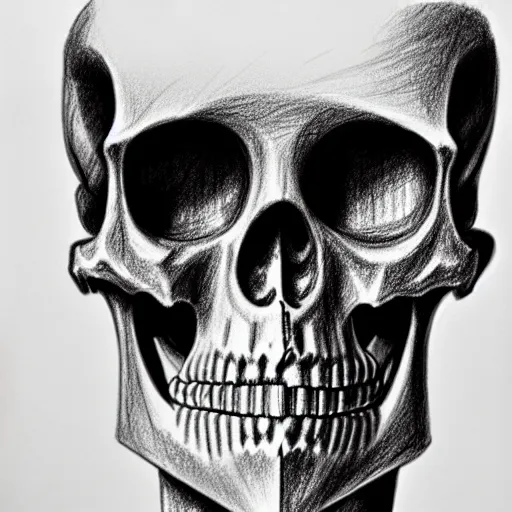 Image similar to the skeleton of a robot, anatomical search, pencil sketch, realistic, 8 k