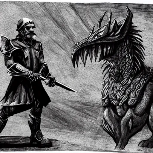 Image similar to Joseph Stalin friendship with dragon from Skyrim,