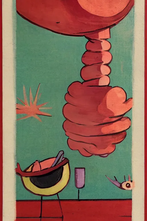 Prompt: plumbus, mixed mid-century