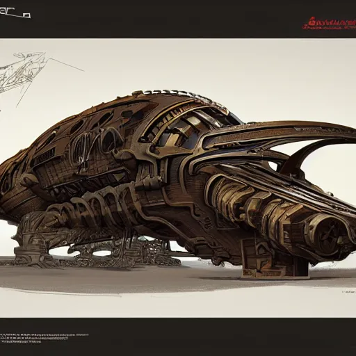 steampunk scifi tech hardsurface shaped like a fossil, | Stable ...