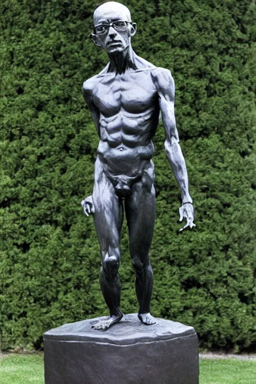 Image similar to full body, michel foucault sculpture by auguste rodin