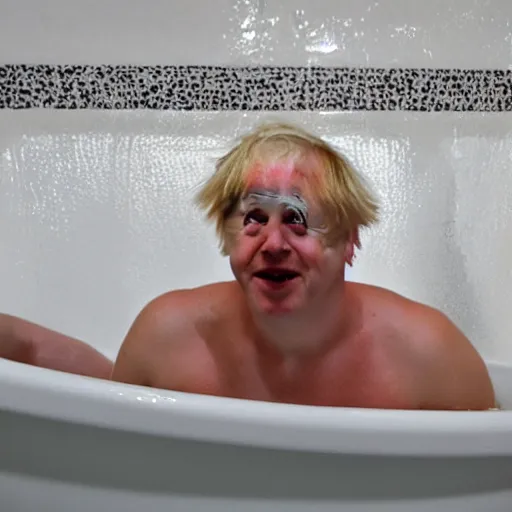 Image similar to Boris Johnson in a bathtub full of beans