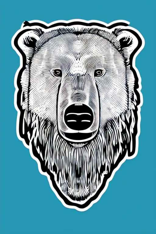 Image similar to Portrait of a polar bear, mafia, gangster, sticker, colorful, illustration, highly detailed, simple, smooth and clean vector curves, no jagged lines, vector art, smooth