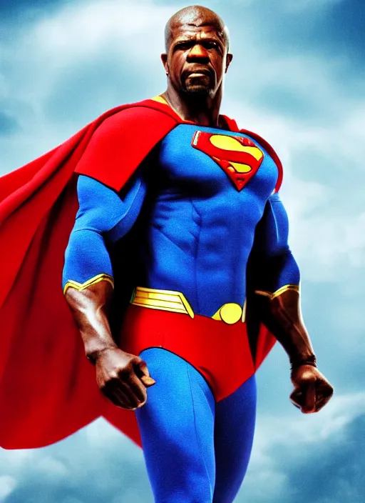 Image similar to film still of Terry Crews as Superman in Superman, 4k