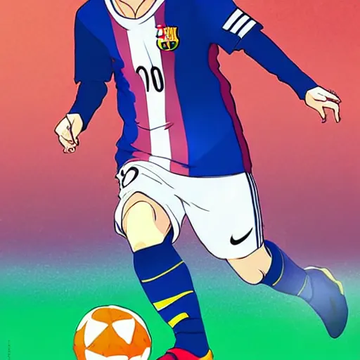 Image similar to Messi in the style of Studio Ghibli