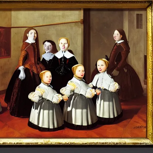 Image similar to Las Meninas by Velazquez made out of gummy candies