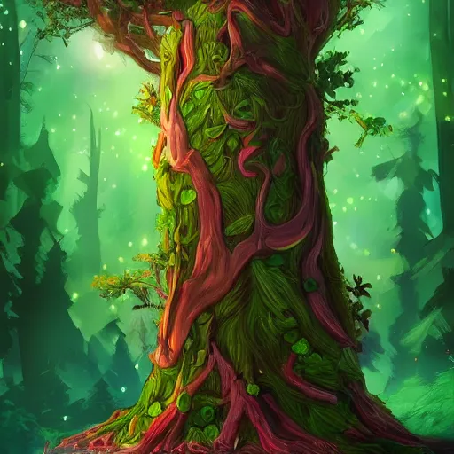 Prompt: alluring magical tree humanoid, digital art, trending on artstation